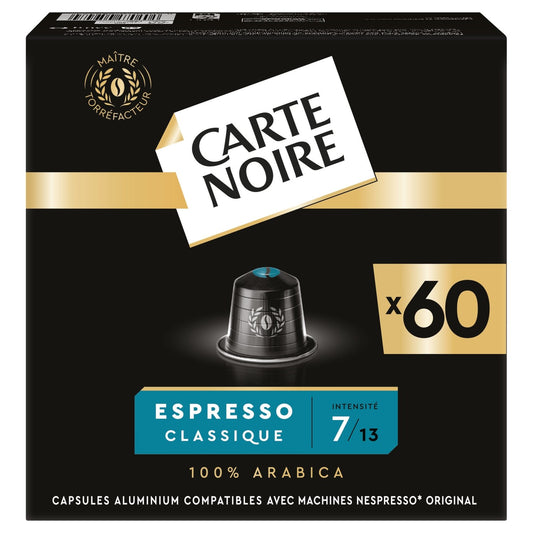 Café Capsules Compatibles Nespresso Espresso °7 CARTE NOIRE