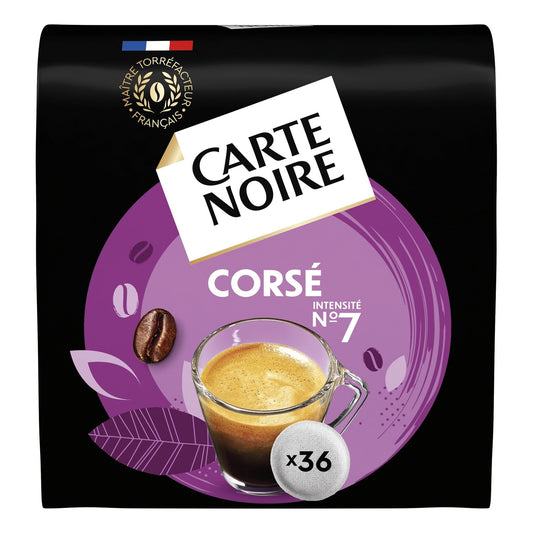Café Dosettes Corsé Intensité 7 Compatible Senseo CARTE NOIRE le paquet de 36 dosettes