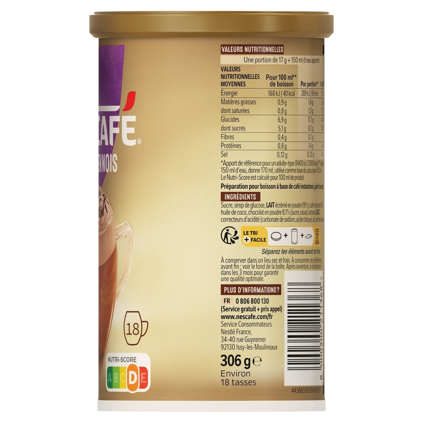 [ANTI-GASPILLAGE] Cappuccino Soluble Viennois NESCAFE - Date de durabilité minimale : 11/2025