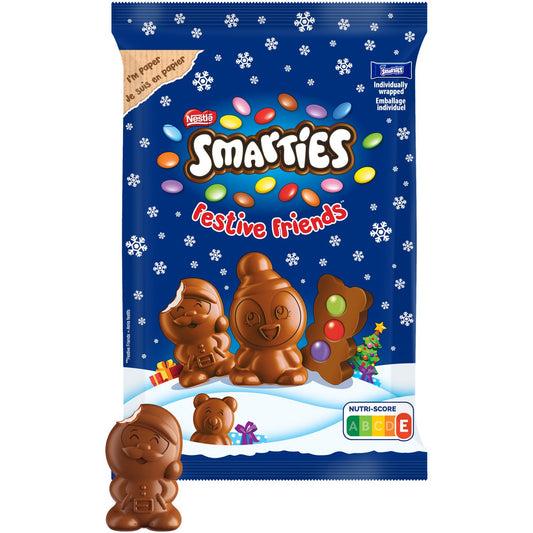 Moulage Mini Figurines Noël Chocolat Lait SMARTIES - Gamme de Noël 2025 la boite de 147g