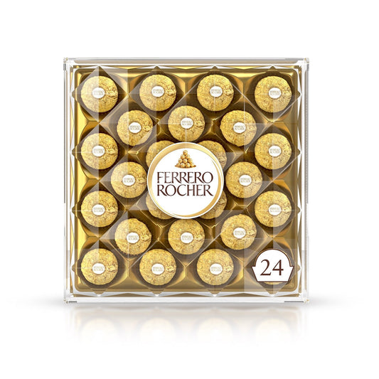 Bouchées de Chocolat Lait Noisettes et Gaufrette FERRERO ROCHER - Gamme de Noël 2025 Boîte 24 pièces - 300g