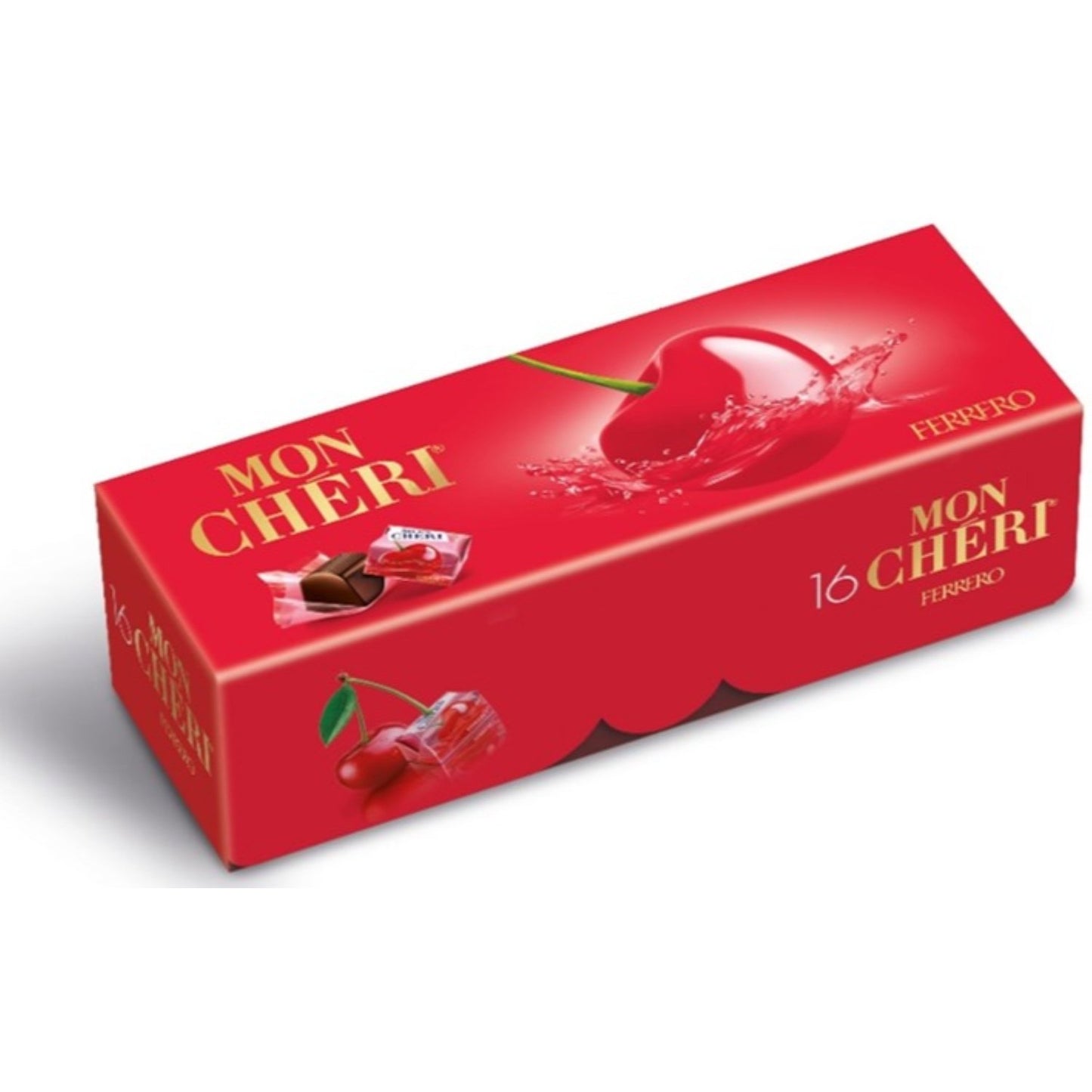 Bouchées de Chocolat Noir Liqueur Cerise MON CHERI - Gamme de Noël 2025 Boîte 16 pièces - 168g