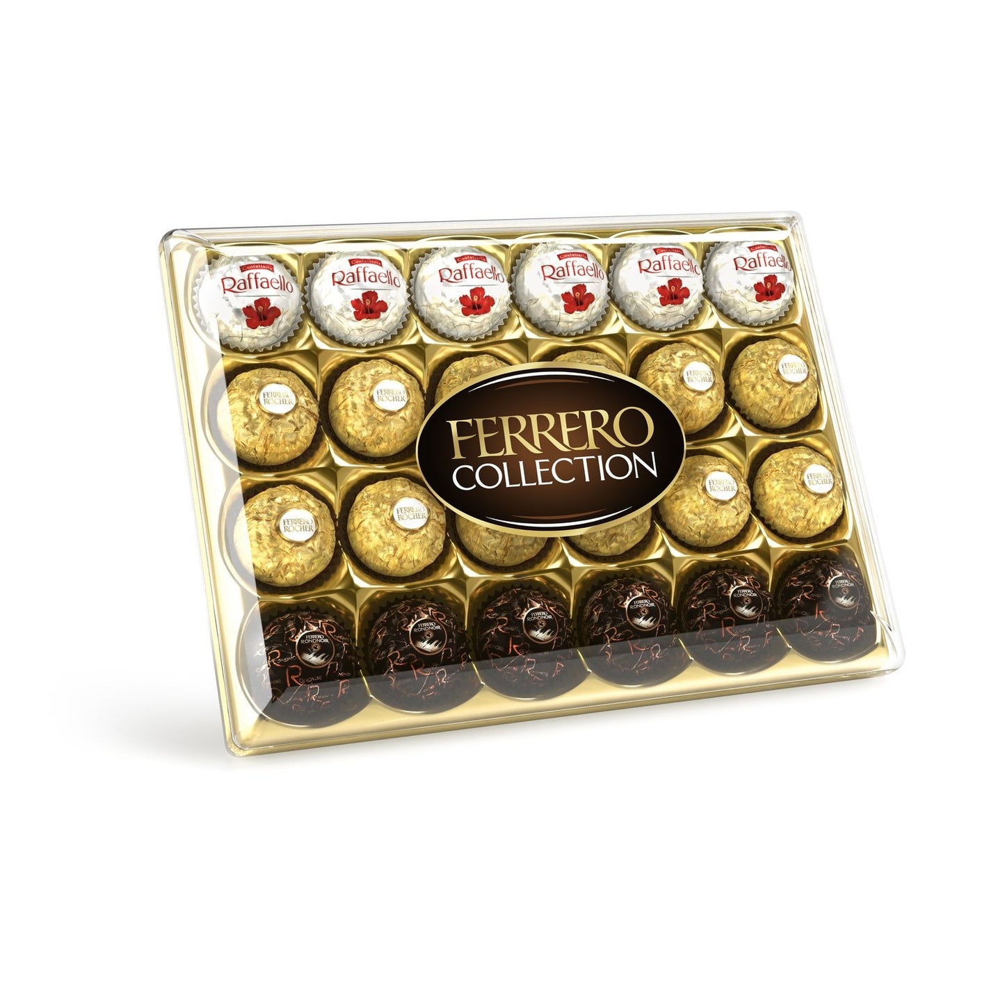 Assortiment de Chocolats Lait et Noisettes, Noix de Coco et Chocolat Noir FERRERO COLLECTION - Gamme de Noël 2025 Boîte 24 pièces - 269g