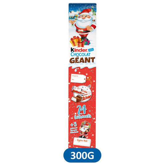 Bâtonnets de Chocolat Géant KINDER - Gamme de Noël 2025 la boîte de 300g