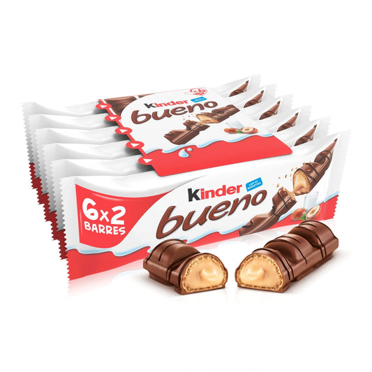 Barres Chocolatées Lait Noisette KINDER BUENO 6 barres - 258g