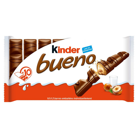 Barres Chocolatées Lait Noisette KINDER BUENO 10 barres - 430g