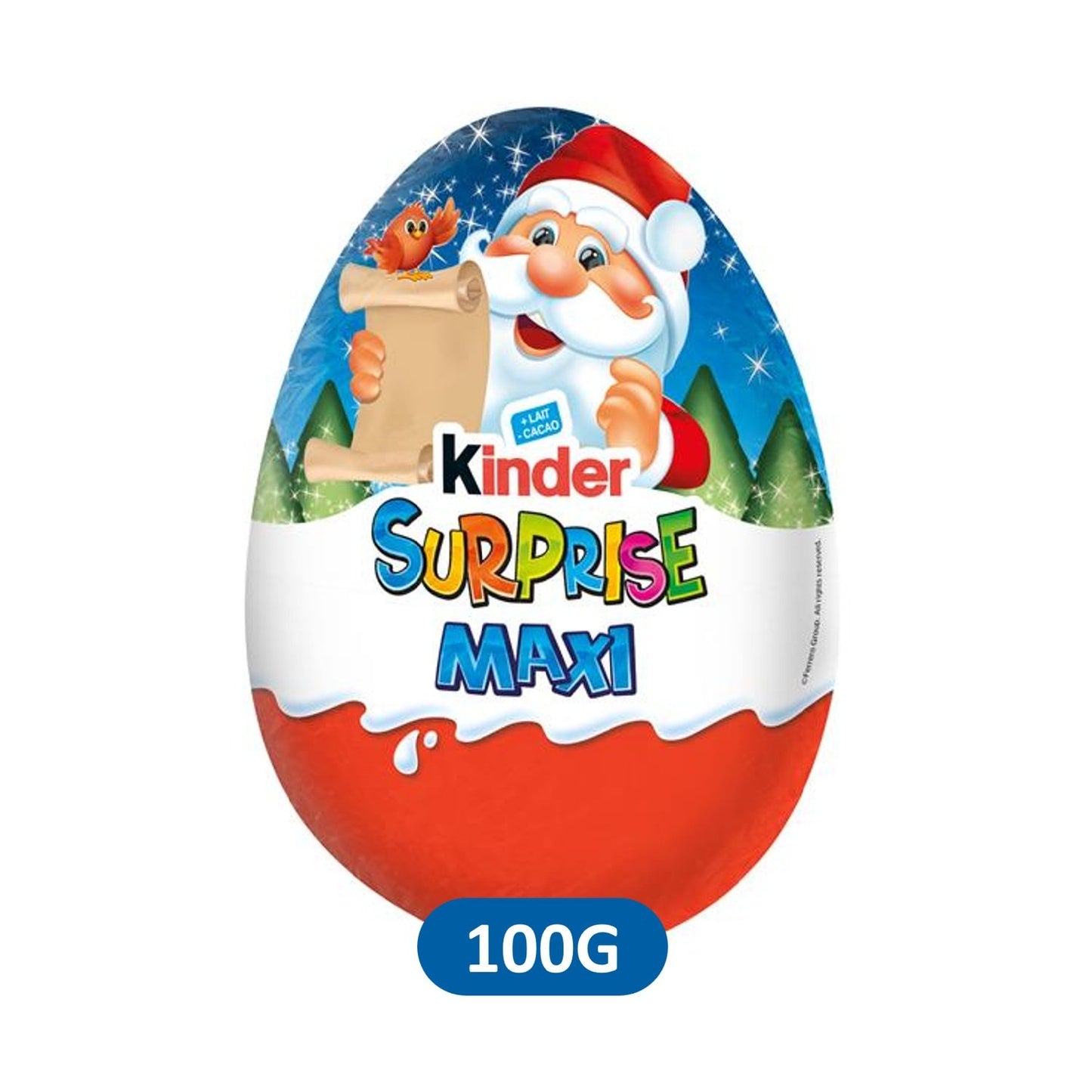 Oeufs au Chocolat Lait Maxi avec Surprise KINDER SURPRISE - Gamme de Noël 2025 l'œuf de 100g