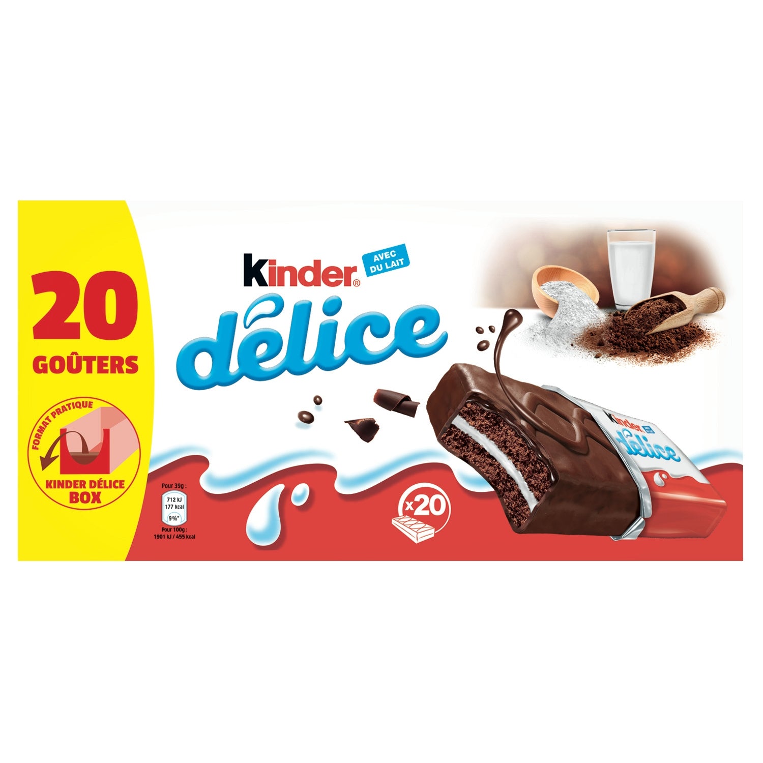 Gâteau Cacao Fourré au Lait KINDER DELICE 