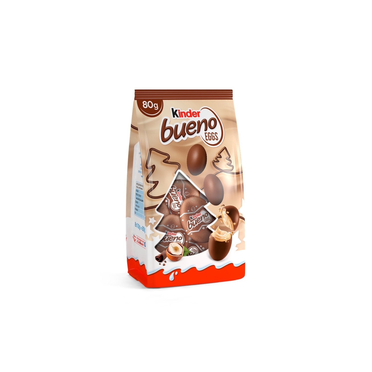 Oeufs au Chocolat Lait Fourrés Lait et Noisettes KINDER BUENO EGGS - Gamme de Noël 2025 le sachet de 80g
