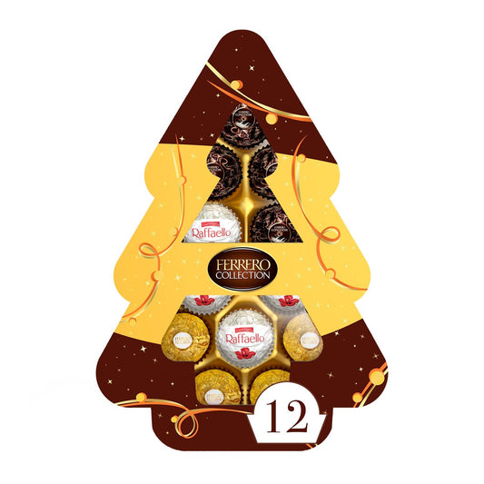Bouchées de Chocolat Lait et Noisettes, Noix de Coco et Chocolat Noir FERRERO COLLECTION - Gamme de Noël 2025 la boîte de 12 pièces - 129g