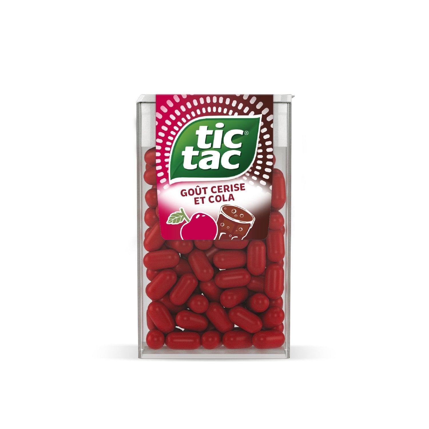 Billes Chocolats Cerise et Cola TIC TAC la boite de 110 pastilles
