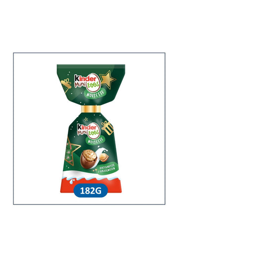 Bouchées de Chocolat Lait et Noisette KINDER MINI EGGS - Gamme de Noël 2025 le sachet de 182g