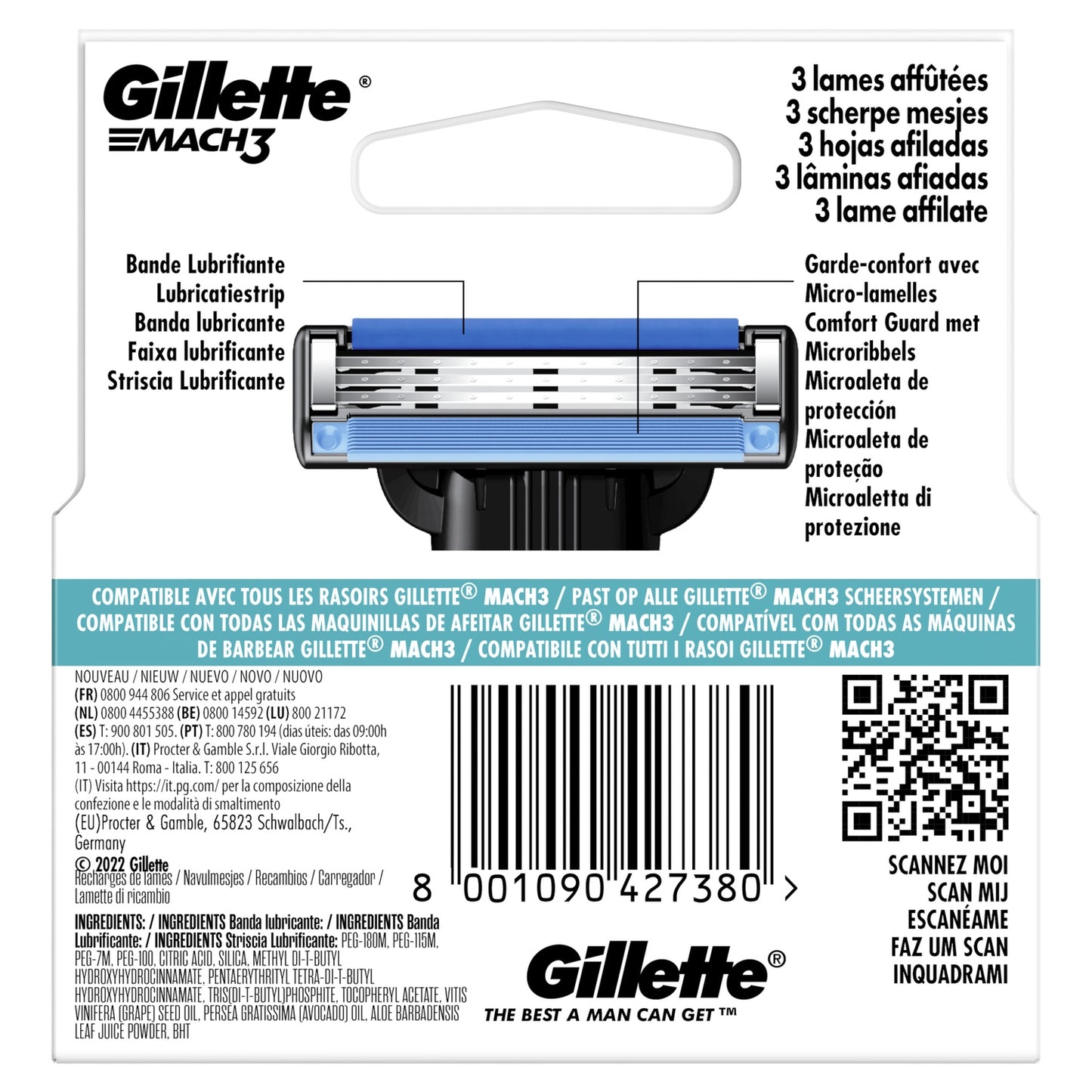Lames de rasoir Pour Homme Mach 3 GILLETTE 