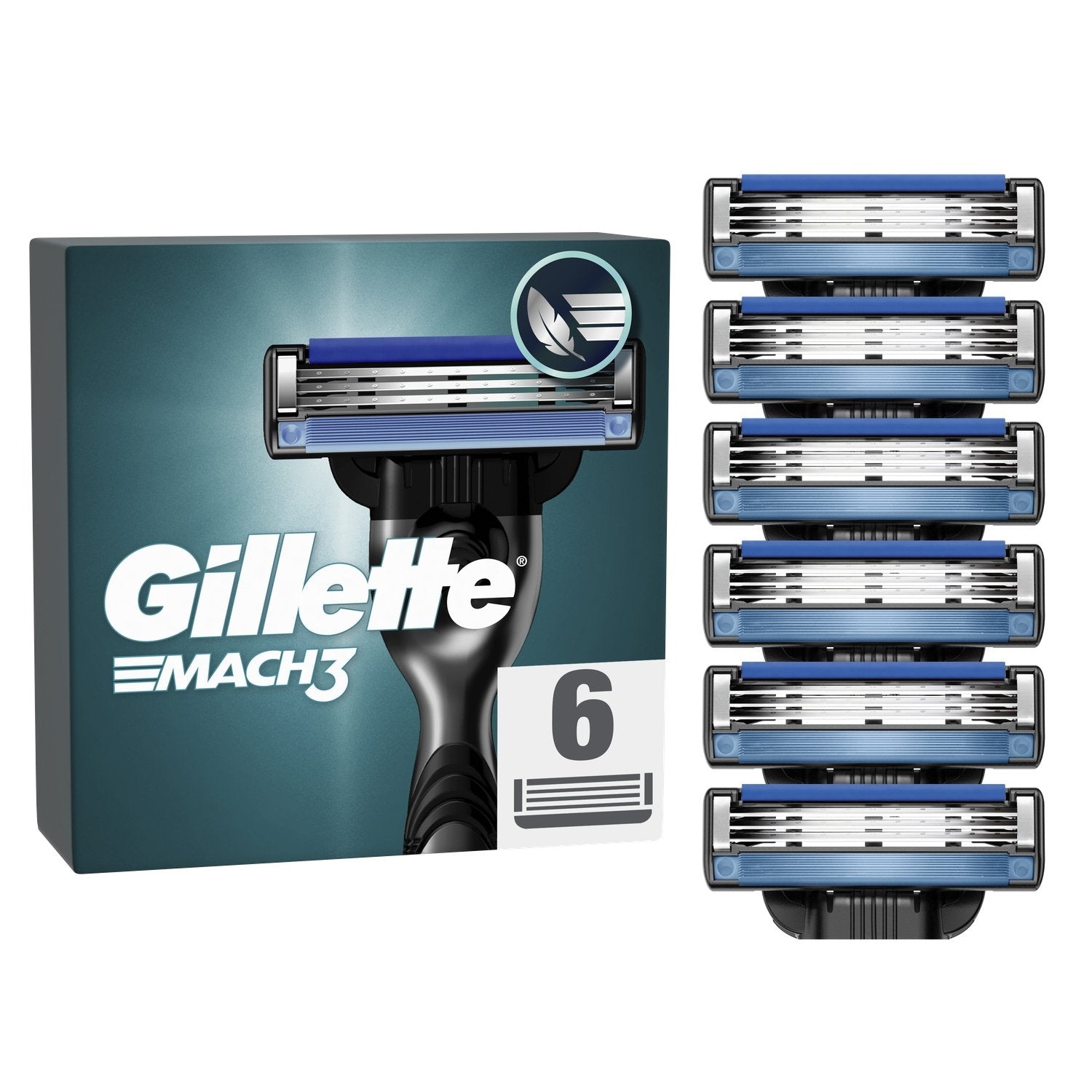 Lames de Rasoir pour Homme Mach 3 GILLETTE le paquet de 6 lames