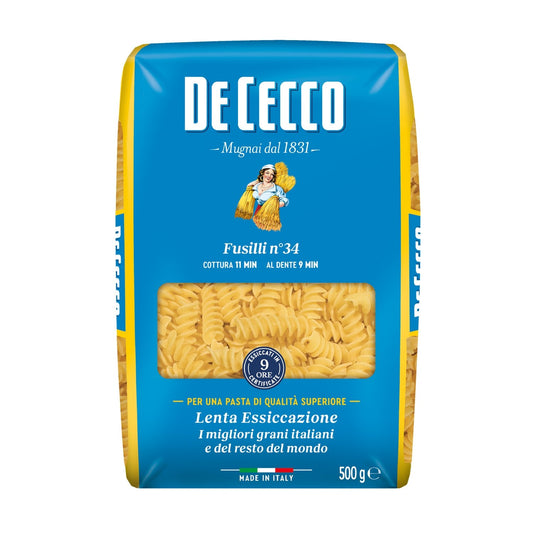 Pâtes Fusilli N°34 DE CECCO le paquet de 500 g