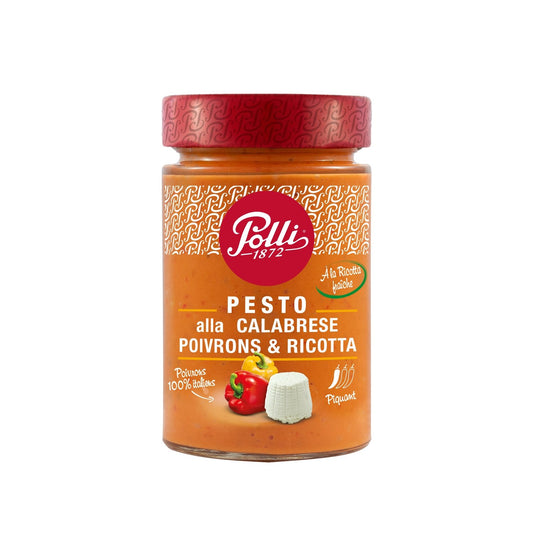 Sauce Pesto Alla Calabrese Poivrons et Ricotta POLLI le pot de 190g