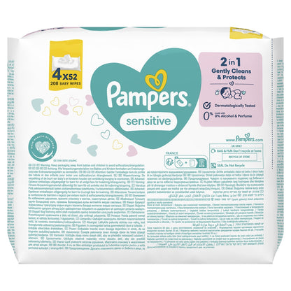 Lingettes Bébé Sensitive Peaux Très Délicates Sans Alcool Sans Parfum PAMPERS