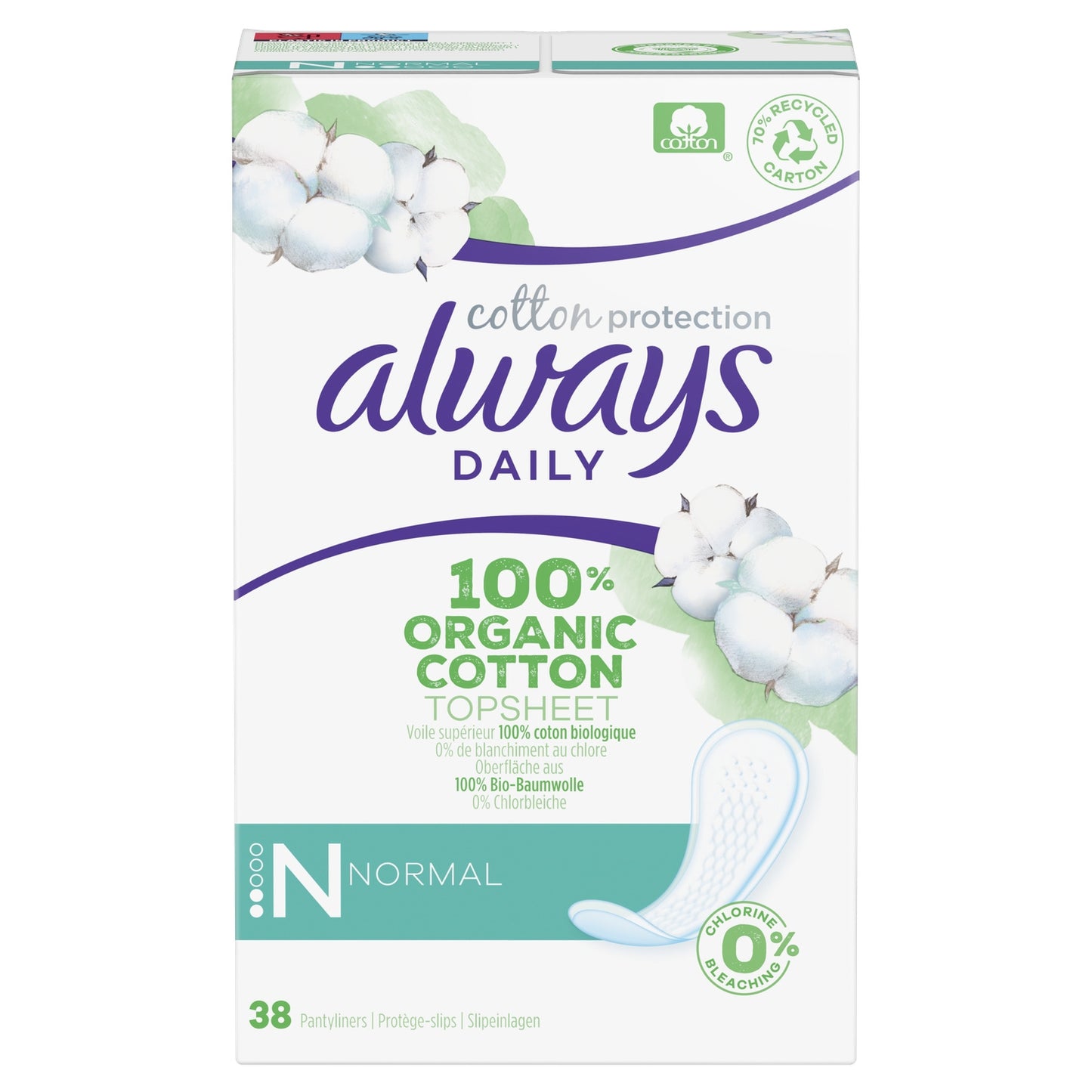 Dailies Panty Liners 0% Color &amp; Fragrance ALWAYS