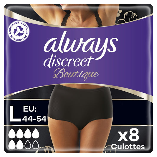 Urinary Leakage Panties Size L Black ALWAYS DISCREET