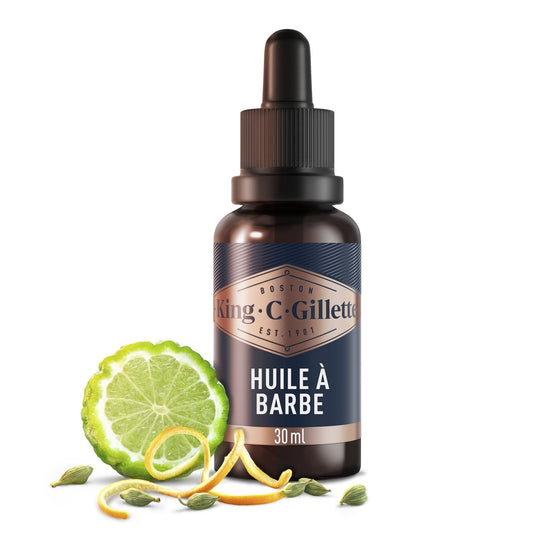 Huile Hydratante Adoucissante pour Tous Types de Barbes KING C GILLETTE le flacon de 30mL