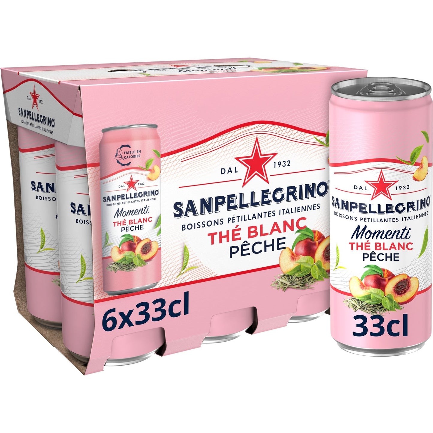 SAN PELLEGRINO MOMENTI White Tea Peach Flavored Sparkling Water
