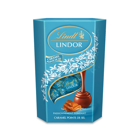Assortiments de Chocolats Lait Caramel Pointe de Sel LINDT Le cornet de 200g
