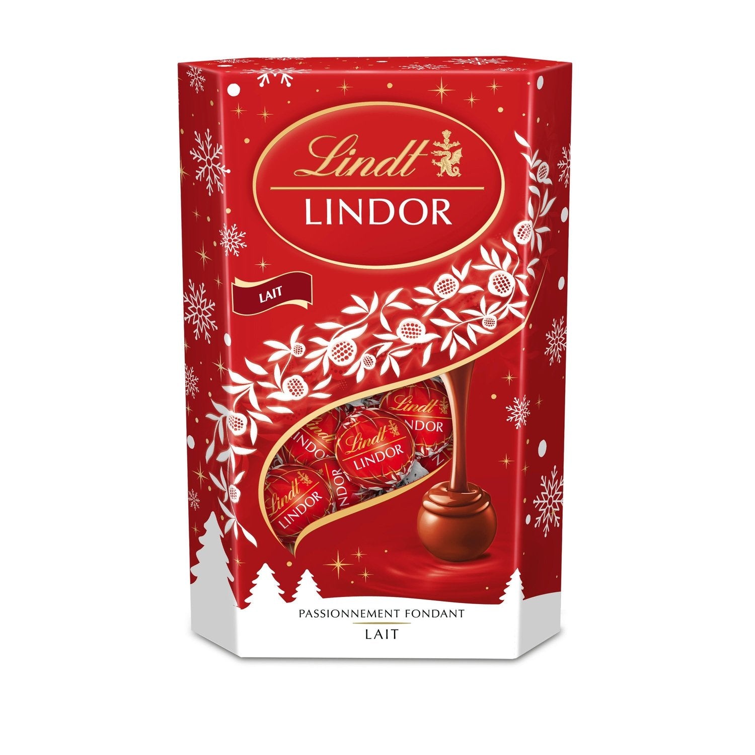 Assortiment de Chocolats Lait Lindor LINDT - Gamme de Noël 2025 le cornet de 337g