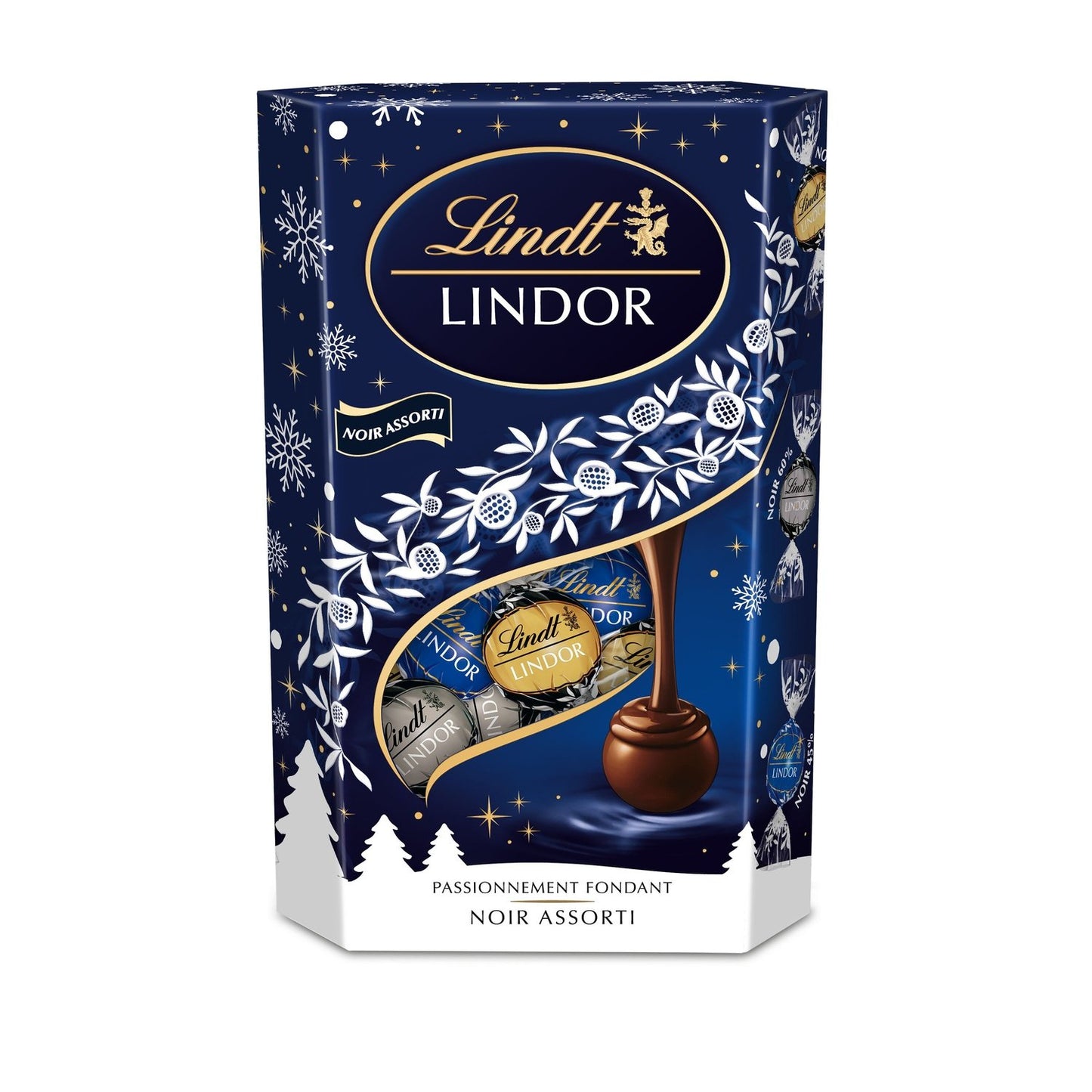 Assortiment de Chocolats Noir 45%, 60%, 70% LINDT - Gamme de Noël 2025 la boite de 337g