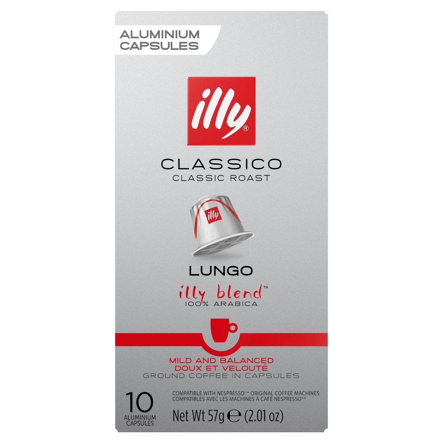 [ANTI-GASPILLAGE] Café Capsules Espresso Lungo Classico Compatibles Nespresso ILLY - Date de durabilité minimale : 19/07/2025