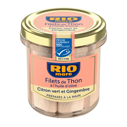 Filet de Thon à l'Huile d'Olive Citron Vert et Gingembre RIO MARE le pot de 130g
