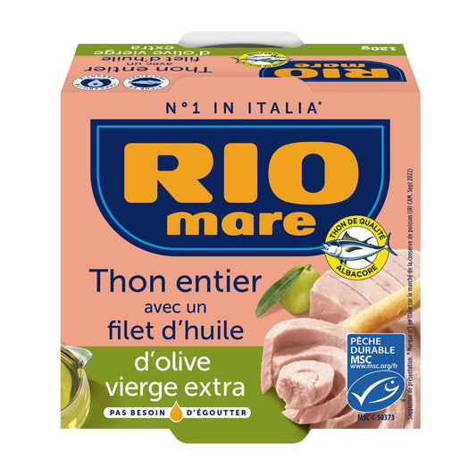 Thon Entier Huile d'Olive Vierge Extra RIO MARE la boite de 120g