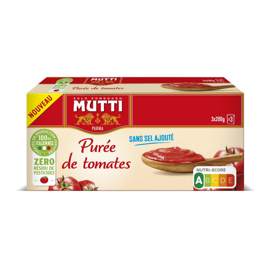 Purée de Tomates MUTTI les 3 briques de 200g