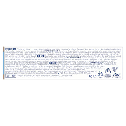 Neutral FIXODENT Extra Strong Fixation Oral Adhesive Cream
