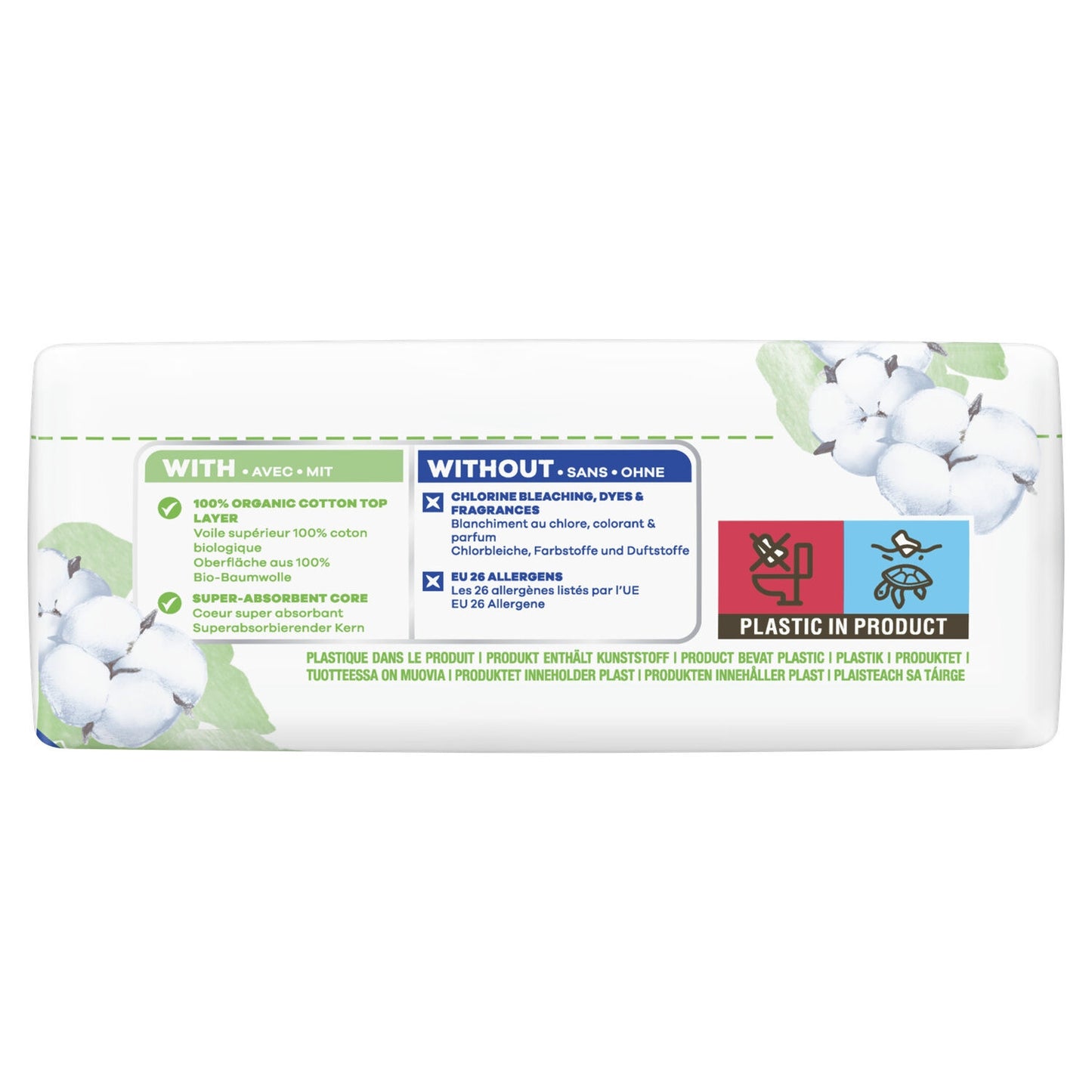 Always Organic Cotton Night Sanitary Towels with Wings Size 3