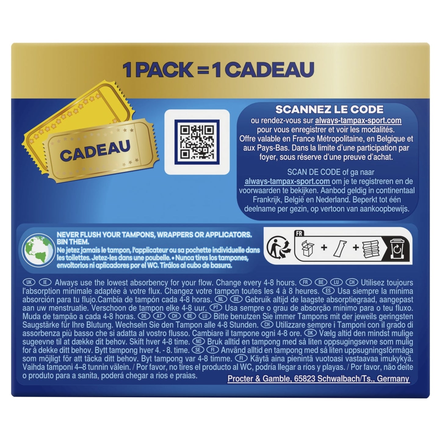 Tampons avec Applicateur Régulier Compak TAMPAX 