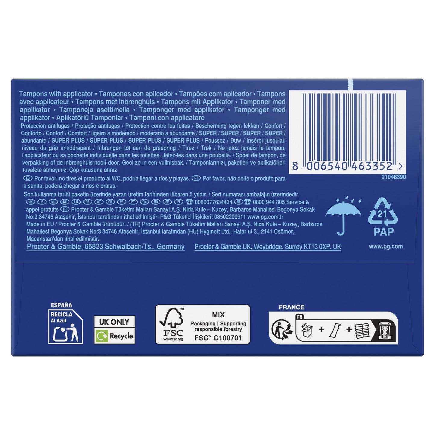 Tampons avec Applicateur Super Compak TAMPAX 