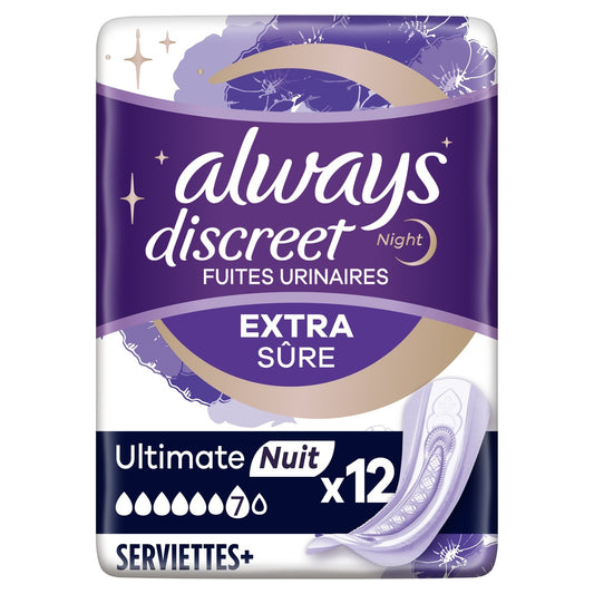 ALWAYS DISCREET Ultimate Damenbinden für die Nacht bei Harninkontinenz