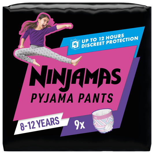 Sous-vêtements de nuit 8-12ans 27-43kg Fille Ninjamas PAMPERS 