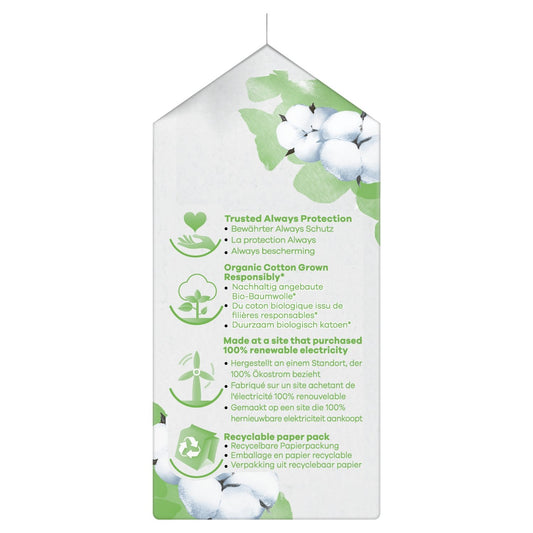 Always Organic Cotton Night Sanitary Towels with Wings Size 3