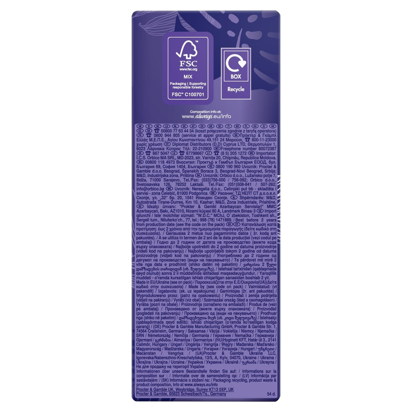 Protège-Slip Daily Fresh Normal  Flexible 0% Parfum ALWAYS