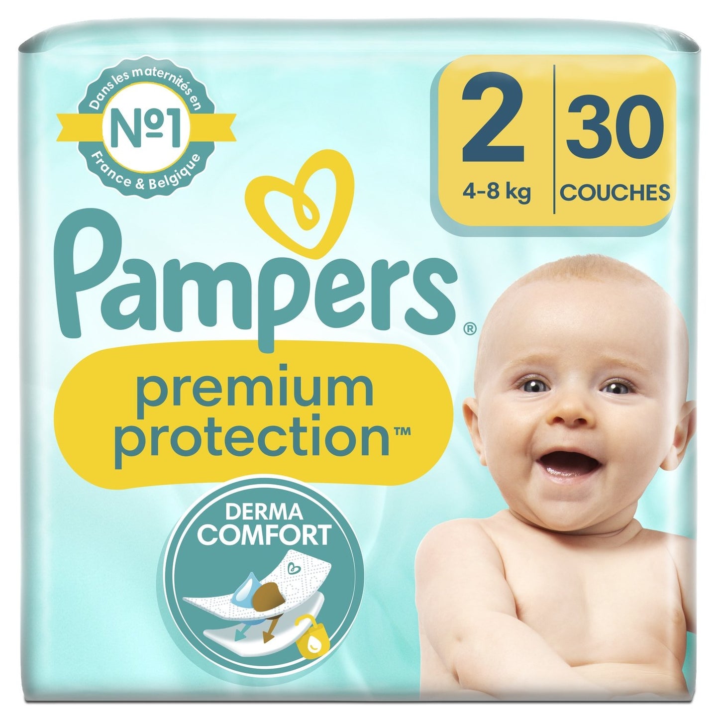 Couches Bébé Premium Protection Taille 2 4kg-8kg PAMPERS