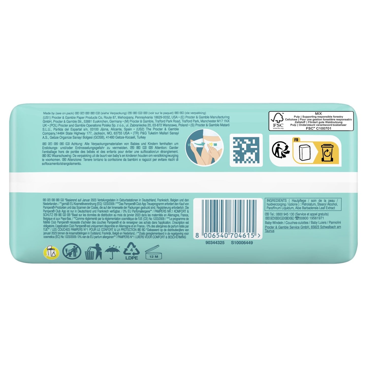 Couches Bébé Premium Protection Taille 3 6kg-10kg PAMPERS