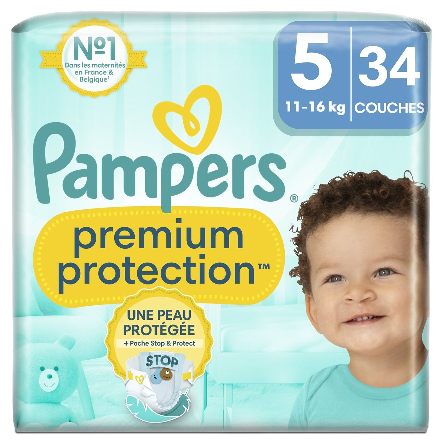 Couches Bébé Premium Protection Taille 5 11kg-16kg PAMPERS