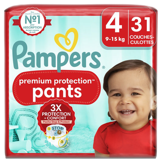 Couches-Culottes Taille 4 9-15kg Premium Protection Pants PAMPERS le paquet de 31 couches