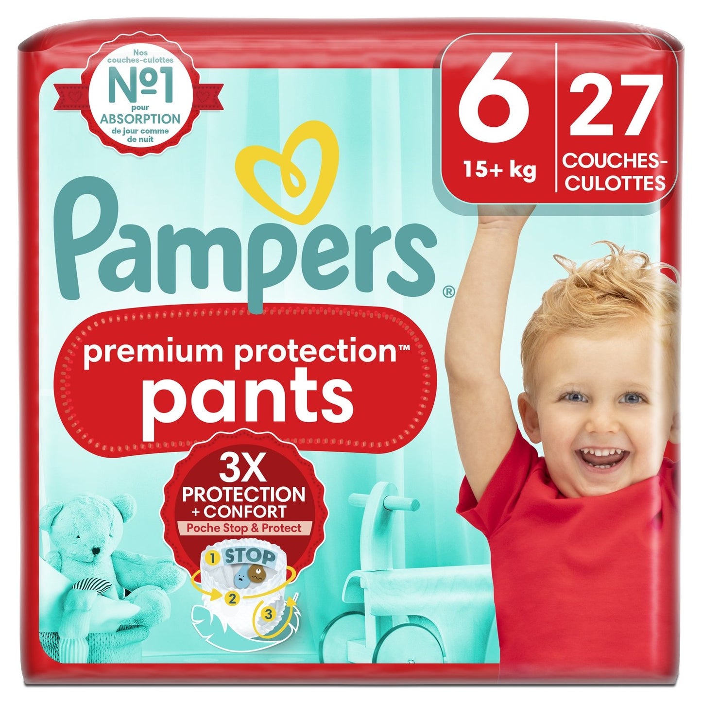 Couches-Culottes Premium Protection Taille 6 15kg+ PAMPERS