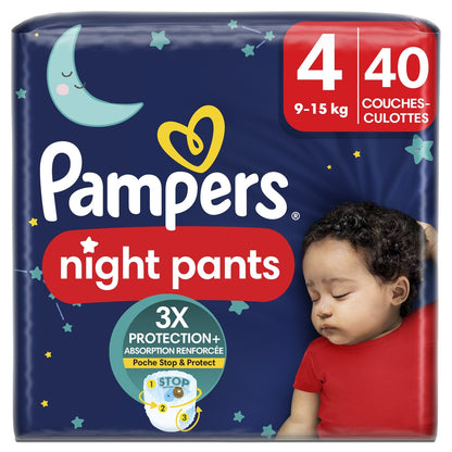 Couches-Culottes Baby-Dry Night Pants pour la Nuit Taille 4 9kg-15kg PAMPERS