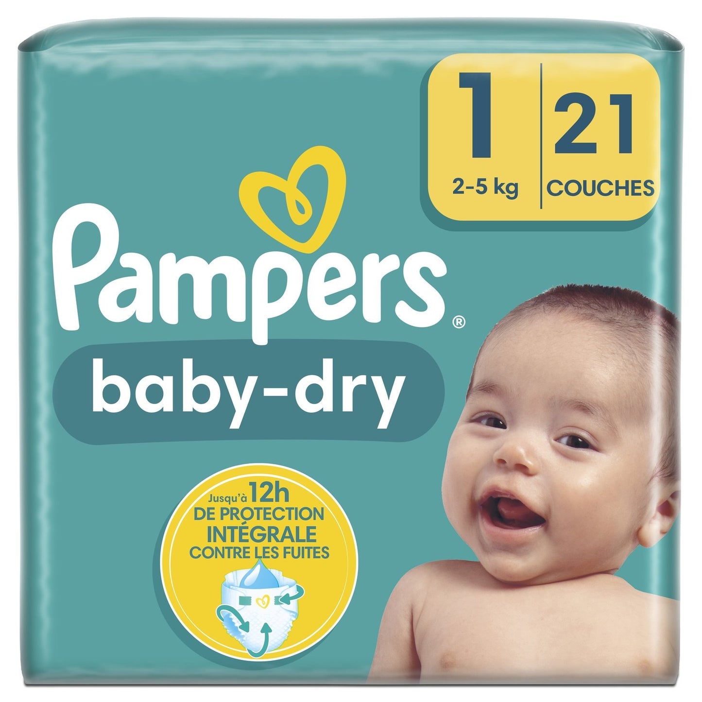 Couches Bébé Baby-Dry Taille 1 2kg-5kg PAMPERS