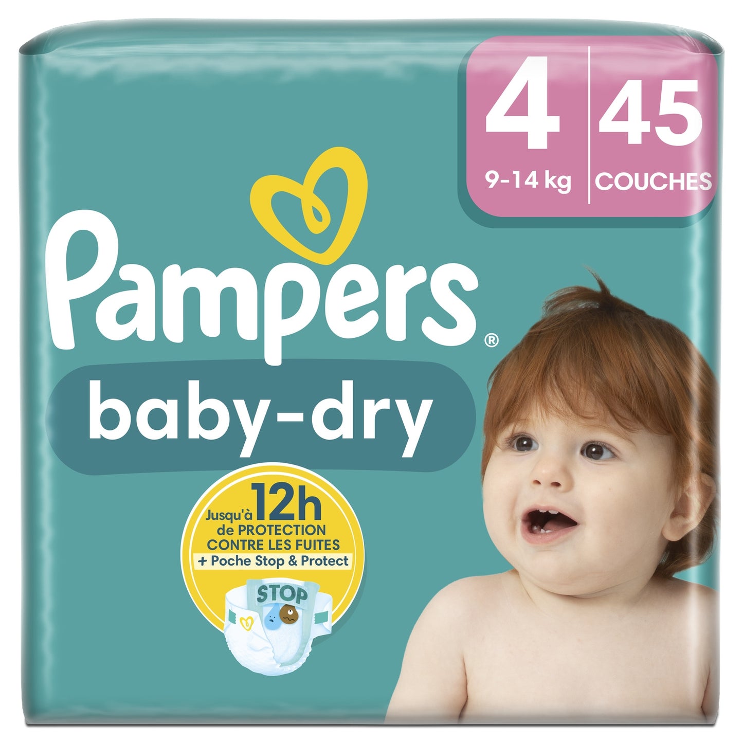 Couches Bébé Baby-Dry Taille 4 9kg-14kg PAMPERS