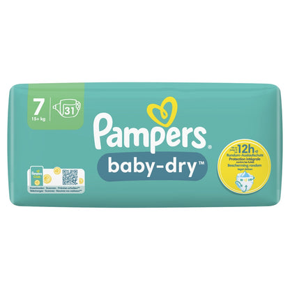 Baby-Dry Baby Diapers Size 7 15kg+ PAMPERS