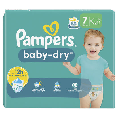 Baby-Dry Baby Diapers Size 7 15kg+ PAMPERS